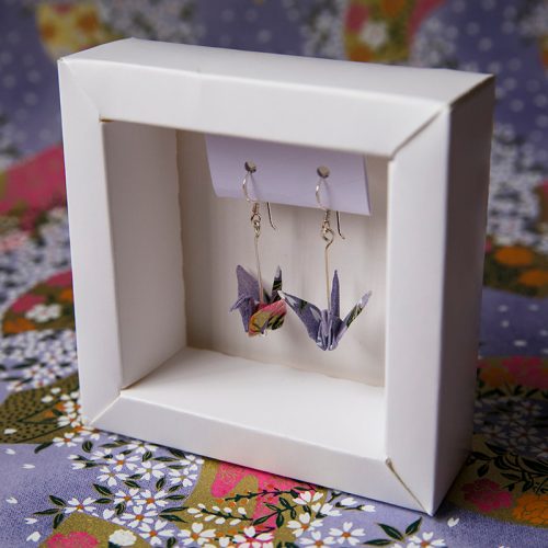 Aros Grullas LILA soporte plata